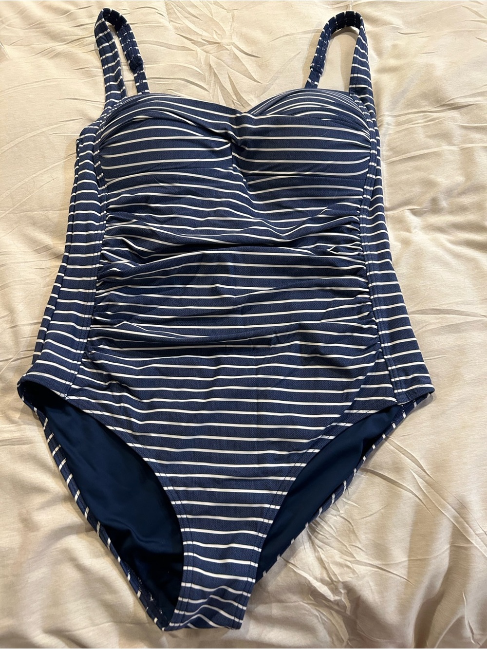 Navy Stripe One-Piece Swimsuit for Ladies